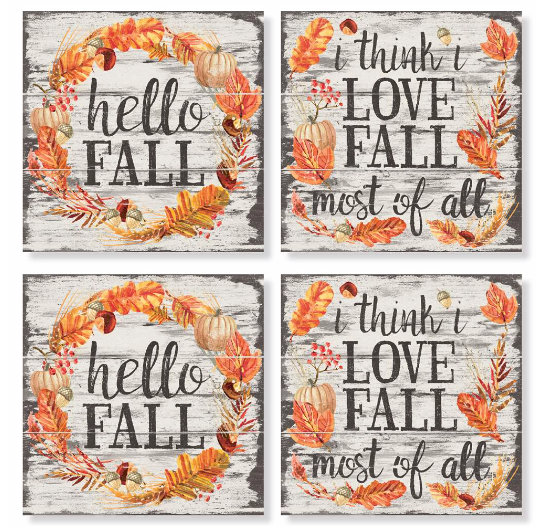 4 Piece Coaster Set with Cork Back