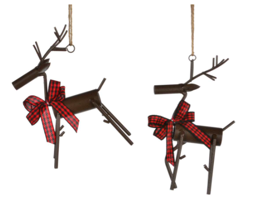 Brown Metal Reindeer Ornament