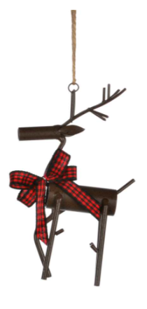 Brown Metal Reindeer Ornament