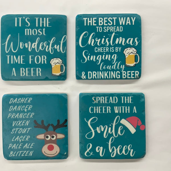 Beer Christmas Coasters-FINAL SALE